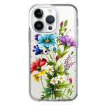 Apple iPhone 14 Pro Purple Yellow Red Spring Flowers Floral Hybrid Protective Phone Case Cover