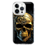 Apple iPhone 14 Pro Steampunk Skull Science Fiction Machinery Double Layer Phone Case Cover