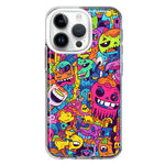 Apple iPhone 15 Pro Psychedelic Trippy Happy Characters Pop Art Hybrid Protective Phone Case Cover