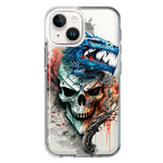 Apple iPhone 14 Plus Fantasy Blue Dragon Dream Skull Double Layer Phone Case Cover