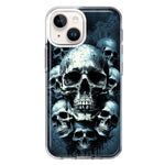 Apple iPhone 14 Graveyard Death Dream Skulls Double Layer Phone Case Cover