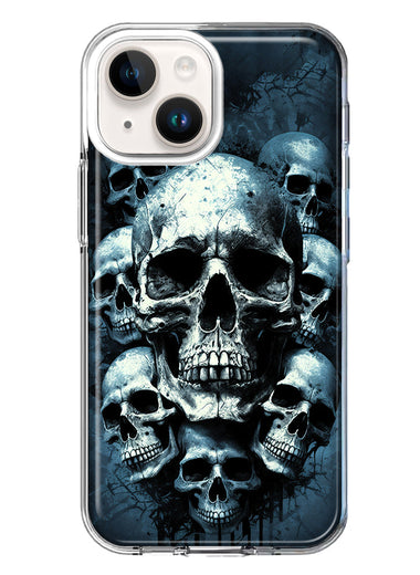 Apple iPhone 15 Plus Graveyard Death Dream Skulls Double Layer Phone Case Cover