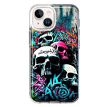 Apple iPhone 15 Skulls Graffiti Painting Art Hybrid Protective Phone Case Cover