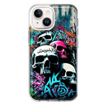 Apple iPhone 14 Plus Skulls Graffiti Painting Art Hybrid Protective Phone Case Cover