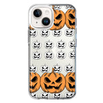 Apple iPhone 15 Plus Halloween Spooky Horror Scary Jack O Lantern Pumpkins Hybrid Protective Phone Case Cover