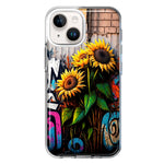 Apple iPhone 14 Sunflowers Graffiti Painting Art Hybrid Protective Phone Case Cover