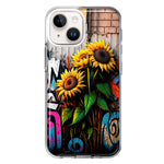 Apple iPhone 15 Sunflowers Graffiti Painting Art Hybrid Protective Phone Case Cover