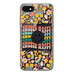 Apple iPhone SE 2nd 3rd Generation Choose Happy Smiley Face Retro Vintage Groovy 70s Style Hybrid Protective Phone Case Cover