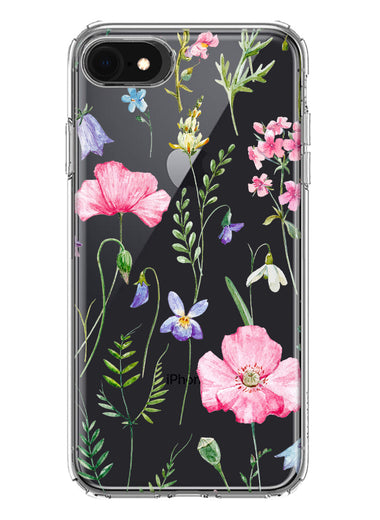 Apple iPhone SE 2nd 3rd Generation Spring Pastel Wild Flowers Summer Classy Elegant Beautiful Hybrid Protective Phone Case Cover