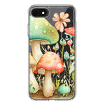 Apple iPhone SE 2nd 3rd Generation Fairytale Watercolor Mushrooms Pastel Spring Flowers Floral Hybrid Protective Phone Case Cover