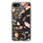 Apple iPhone SE 2nd 3rd Generation Peach Meadow Wildflowers Butterflies Bees Watercolor Floral Hybrid Protective Phone Case Cover