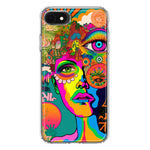 Apple iPhone 6/7/8/SE 2020/SE 3 2022 Neon Rainbow Psychedelic Hippie One Eye Pop Art Hybrid Protective Phone Case Cover