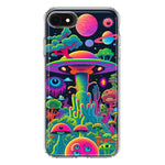 Apple iPhone 6/7/8/SE 2020/SE 3 2022 Neon Rainbow Psychedelic UFO Alien Planet Hybrid Protective Phone Case Cover