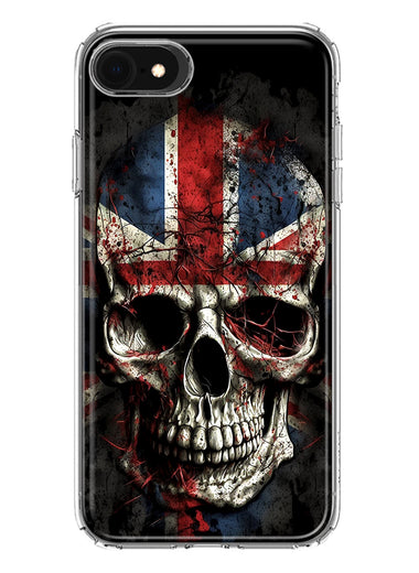 Apple iPhone SE 2nd 3rd Generation British UK Flag Skull Hybrid Protective Phone Case Cover