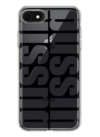 Apple iPhone SE 2nd 3rd Generation Black Clear Funny Text Quote Bussin Hybrid Protective Phone Case Cover