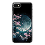 Apple iPhone SE 2nd 3rd Generation Kawaii Manga Pink Cherry Blossom Full Moon Hybrid Protective Phone Case Cover