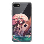 Apple iPhone SE 2nd 3rd Generation Kawaii Manga Pink Cherry Blossom Japanese Girl Boat Hybrid Protective Phone Case Cover