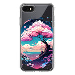 Apple iPhone 6/7/8/SE 2020/SE 3 2022 Kawaii Manga Pink Cherry Blossom Japanese Sky Floral Ocean Hybrid Protective Phone Case Cover