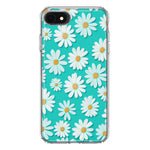 Apple iPhone 6/7/8/SE 2020/SE 3 2022 Turquoise Teal White Daisies Cute Daisy Polka Dots Double Layer Phone Case Cover