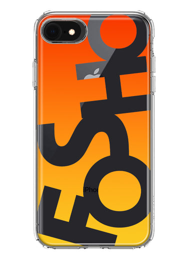Apple iPhone SE 2nd 3rd Generation Orange Yellow Clear Funny Text Quote Fosho Hybrid Protective Phone Case Cover