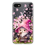 Apple iPhone 6/7/8/SE 2020/SE 3 2022 Cute Pink Cherry Blossom Gnome Spring Floral Flowers Double Layer Phone Case Cover