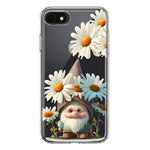 Apple iPhone SE 2nd 3rd Generation Cute Gnome White Daisy Flowers Floral Hybrid Protective Phone Case Cover