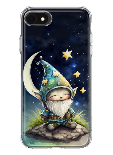 Apple iPhone SE 2nd 3rd Generation Stars Moon Starry Night Space Gnome Hybrid Protective Phone Case Cover