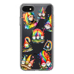 Apple iPhone 6/7/8/SE 2020/SE 3 2022 Colorful Neon Glow Rainbow Gnomes Painting Hybrid Protective Phone Case Cover