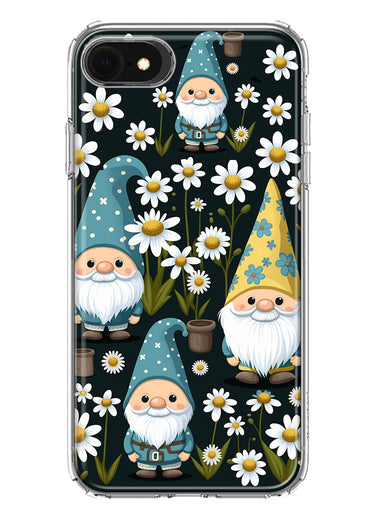 Apple iPhone 6/7/8/SE 2020/SE 3 2022 Cute White Daisies Gnomes Flowers Floral Double Layer Phone Case Cover