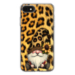 Apple iPhone SE 2nd 3rd Generation Gnome Sunflower Leopard Hybrid Protective Phone Case Cover