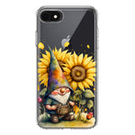 Apple iPhone SE 2nd 3rd Generation Cute Gnome Sunflowers Clear Hybrid Protective Phone Case Cover