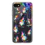 Apple iPhone 6/7/8/SE 2020/SE 3 2022 Neon Water Painting Colorful Splash Gnomes Hybrid Protective Phone Case Cover