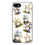 Apple iPhone SE 2nd 3rd Generation Cute White Blue Daisies Gnomes Hybrid Protective Phone Case Cover