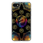 Apple iPhone SE 2nd 3rd Generation Mandala Geometry Abstract Dragon Pattern Hybrid Protective Phone Case Cover
