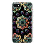 Apple iPhone SE 2nd 3rd Generation Mandala Geometry Abstract Elephant Pattern Hybrid Protective Phone Case Cover