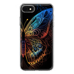 Apple iPhone SE 2nd 3rd Generation Mandala Geometry Abstract Butterfly Pattern Hybrid Protective Phone Case Cover