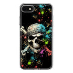 Apple iPhone SE 2nd 3rd Generation Fantasy Paint Splash Pirate Skull Hybrid Protective Phone Case Cover