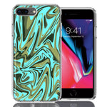 Apple iPhone 7/8 Plus Blue Green Abstract Design Double Layer Phone Case Cover