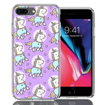 Apple iPhone 7/8 Plus Cute Unicorns Purple Design Double Layer Phone Case Cover