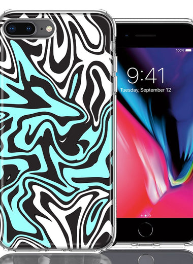 Apple iPhone 7/8 Plus Mint Black Abstract Design Double Layer Phone Case Cover