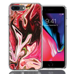 Apple iPhone 7/8 Plus Pink Abstract Design Double Layer Phone Case Cover