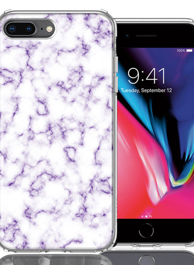 Apple iPhone 7/8 Plus Purple Marble Design Double Layer Phone Case Cover