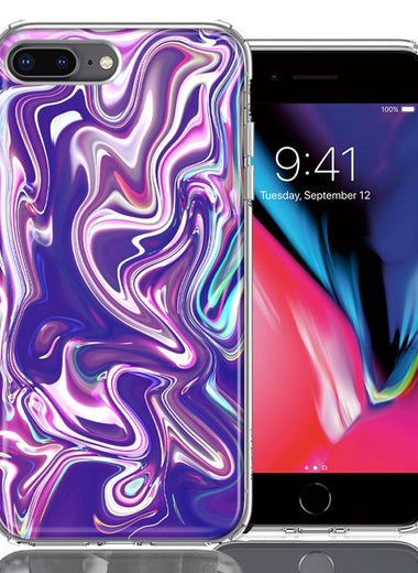 Apple iPhone 7/8 Plus Purple Paint Swirl  Design Double Layer Phone Case Cover