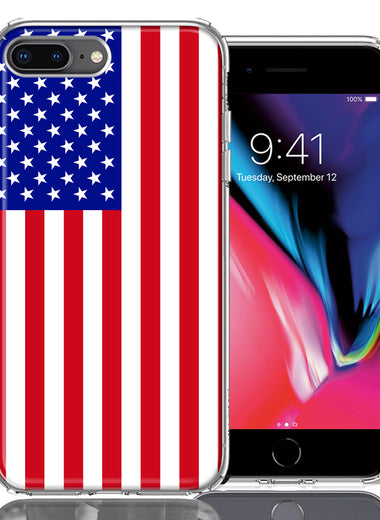 Apple iPhone 7/8 Plus USA American Flag  Design Double Layer Phone Case Cover