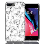 Apple iPhone 7/8 Plus White Grey Marble Design Double Layer Phone Case Cover
