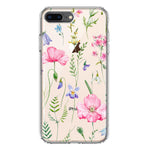 Apple iPhone 8 Plus Spring Pastel Wild Flowers Summer Classy Elegant Beautiful Hybrid Protective Phone Case Cover