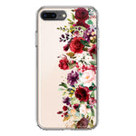 Apple iPhone 8 Plus Red Summer Watercolor Floral Bouquets Ruby Flowers Hybrid Protective Phone Case Cover