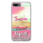 Apple iPhone 8 Plus Summer Brush Strokes Sunrise Sunburn Sunset Repeat Hybrid Protective Phone Case Cover