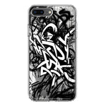 Apple iPhone 8 Plus Black White Urban Graffiti Hybrid Protective Phone Case Cover