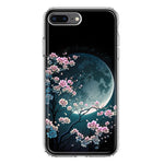 Apple iPhone 8 Plus Kawaii Manga Pink Cherry Blossom Full Moon Hybrid Protective Phone Case Cover